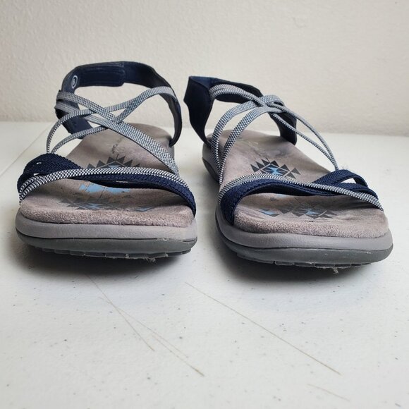 Skechers Women's Reggae Slim Takes Two Sandals Gray Blue Women's Size 8 - Picture 2 of 9